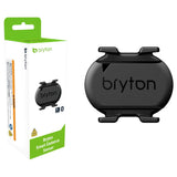 Black Bryton smart cadence sensor with packaging on a white background