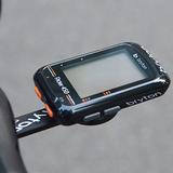 Bryton Rider 430E GPS device on a handlebar against a gray background