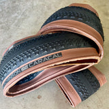 Hutchinson gravel tyres showing tan wall