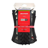 Vittoria Barzo UCI edition XC-TLR bicycle tire with packaging on a white background
