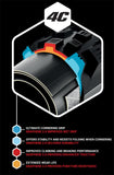 4C tire with features highlighted on a black background