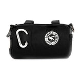 Black pouch with carabiner and 'Lonely Riders Club' logo on a white background