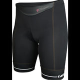 Tineli Women's Premium Shorts in black with a waistband and white logo on the right leg.