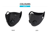 Monton Sports mask with KN95 filter and valve (Black or Grey)