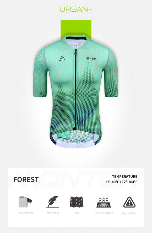 MENS SHORT SLEEVE CYCLING JERSEY URBAN FOREST