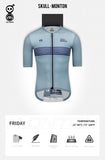 Skull Monton Cycling Jersey FRIDAY Light Steel Blue