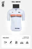 MONTON SKULL Mens Cycling Jersey HOLIDAY White